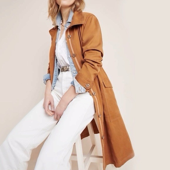 Anthropologie Jackets & Blazers - Anthropologie Uma Utility Duster Jacket Sz S‎  Camel Trench EUC